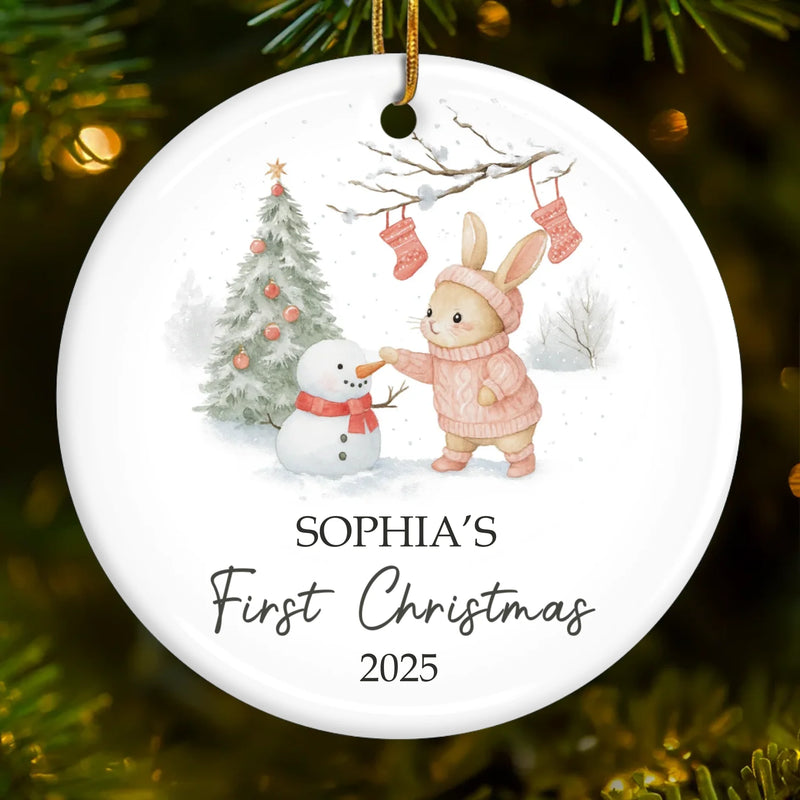 Custom Baby First Christmas Ceramic Ornament - Personalized Christmas Baby Shower, Gender Reveal Gifts For New Moms, New Dads, New Parents - The Star Has Arrived