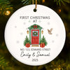 Custom First Christmas In New Home Ceramic Ornament - Personalized Anniversary Christmas Wedding Gifts For Husband And Wife, Him And Her, New Homeowners, Couples, Friends - New Home New Memories
