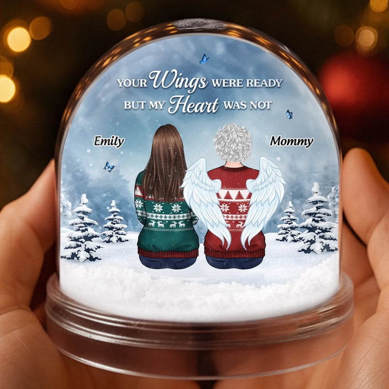 Custom Acrylic Snow Globe - Personalized Christmas Memorial Sympathy Gifts For Loss Of Mom, Dad - Love Remains Though You Are Gone