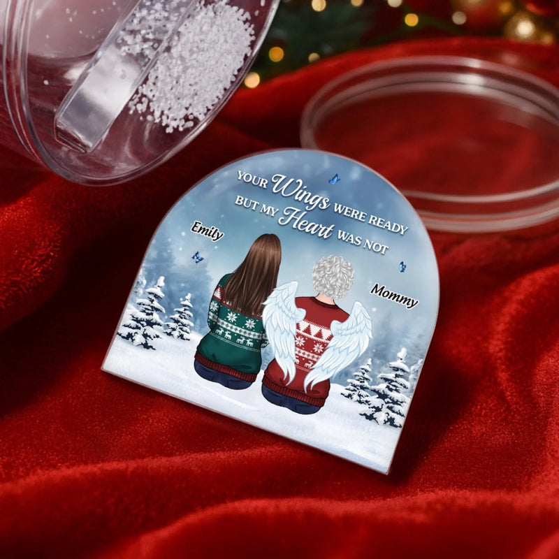 Custom Acrylic Snow Globe - Personalized Christmas Memorial Sympathy Gifts For Loss Of Mom, Dad - Love Remains Though You Are Gone