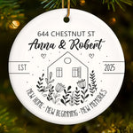 Custom First Christmas In New Home Ceramic Ornament - Personalized Anniversary Christmas Wedding Gifts For Husband And Wife, Him And Her, New Homeowners, Couples, Friends - Home Is Our Best Gift