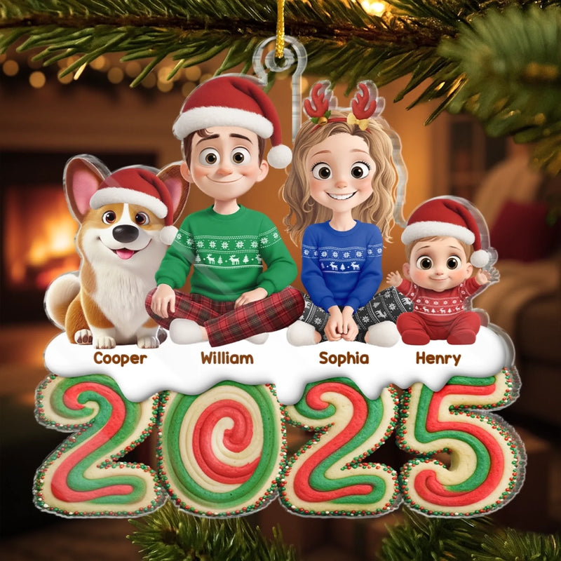 Custom Acrylic Ornament - Personalized Christmas Birthday Gifts For Family, Dog Cat Lovers - Fur Ever Part Of Us