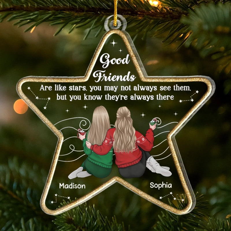 Custom Acrylic Ornament - Personalized Best Friend Christmas Birthday Gifts For Women, Besties, Sisters, BFF - Wild Stories Start With Besties