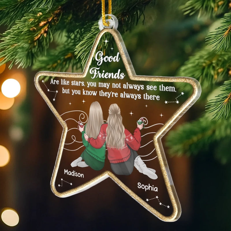 Custom Acrylic Ornament - Personalized Best Friend Christmas Birthday Gifts For Women, Besties, Sisters, BFF - Wild Stories Start With Besties