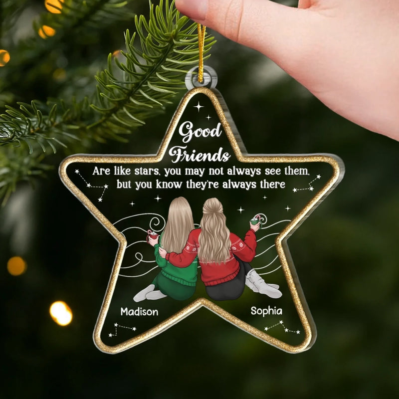 Custom Acrylic Ornament - Personalized Best Friend Christmas Birthday Gifts For Women, Besties, Sisters, BFF - Wild Stories Start With Besties