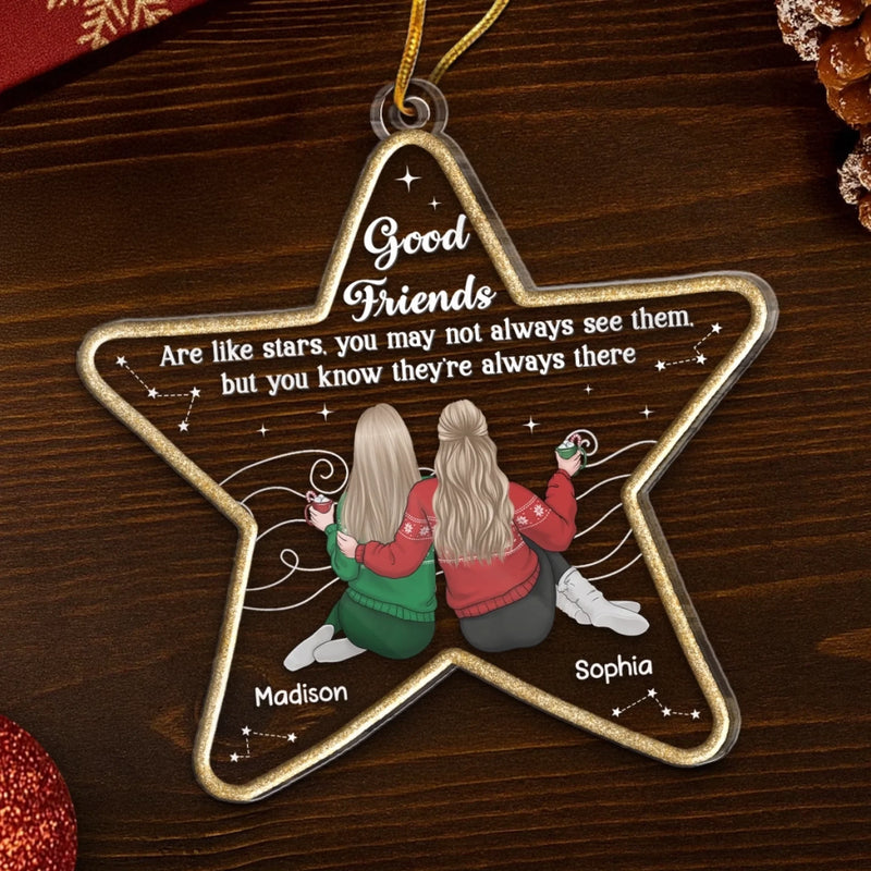 Custom Acrylic Ornament - Personalized Best Friend Christmas Birthday Gifts For Women, Besties, Sisters, BFF - Wild Stories Start With Besties