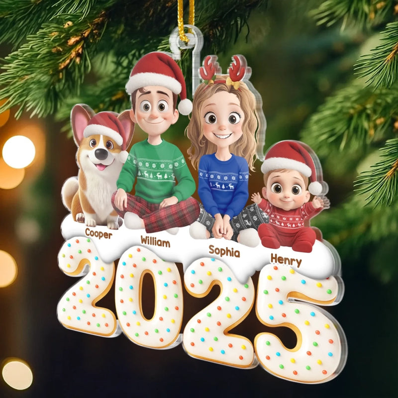Custom Acrylic Ornament - Personalized Christmas Birthday Gifts For Family, Dog Cat Lovers - Joy Begins With Us