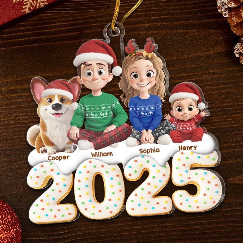 Custom Acrylic Ornament - Personalized Christmas Birthday Gifts For Family, Dog Cat Lovers - Joy Begins With Us