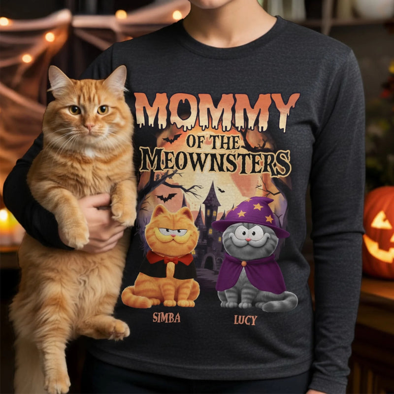 Custom Unisex Long Sleeve T-Shirt - Personalized Halloween Birthday Gifts For Cat Lovers, Cat Mom And Dad - The Purrfect Nightmare