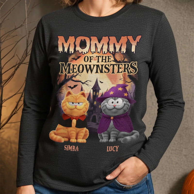 Custom Unisex Long Sleeve T-Shirt - Personalized Halloween Birthday Gifts For Cat Lovers, Cat Mom And Dad - The Purrfect Nightmare