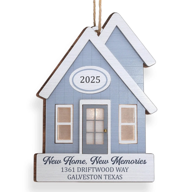 Custom First Christmas In New Home Wood Ornament - Personalized Anniversary Christmas Wedding Gifts For Husband And Wife, Him And Her, New Homeowners, Couples, Friends - Together Under One Roof