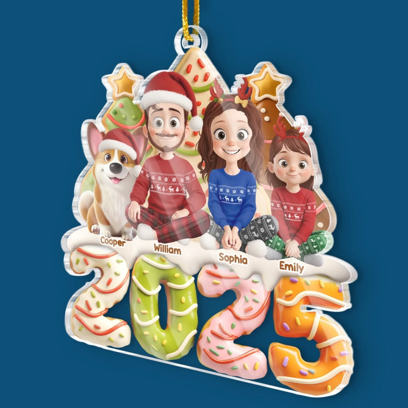 Custom Acrylic Ornament - Personalized Christmas Birthday Gifts For Family, Dog Cat Lovers - Cheers To Family Love