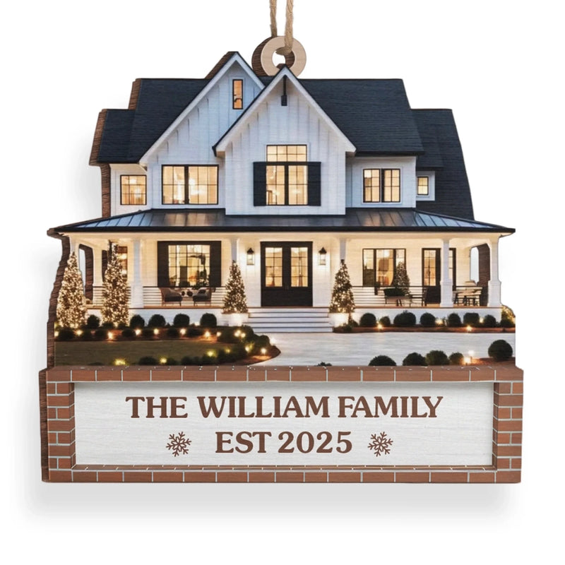 Custom Photo First Christmas In New Home Wood Ornament - Personalized Anniversary Christmas Wedding Gifts For Husband And Wife, Him And Her, New Homeowners, Couples, Friends - Love Fills Home