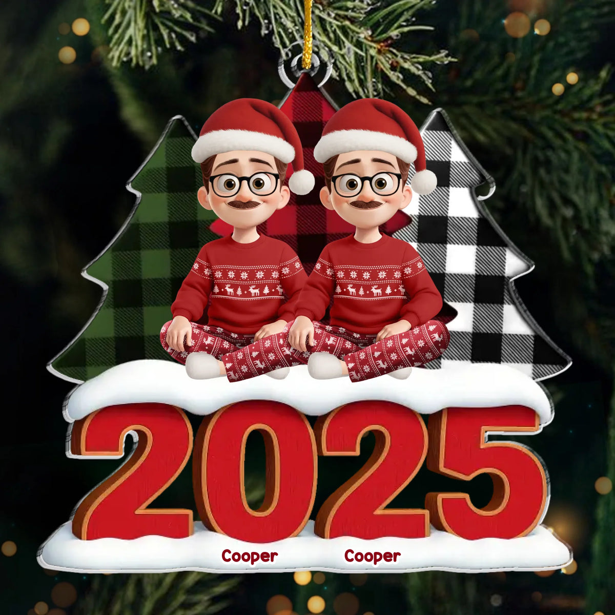 Custom Acrylic Ornament - Personalized Christmas Birthday Gifts For Family, Dog Cat Lovers - Sweet Family Moments