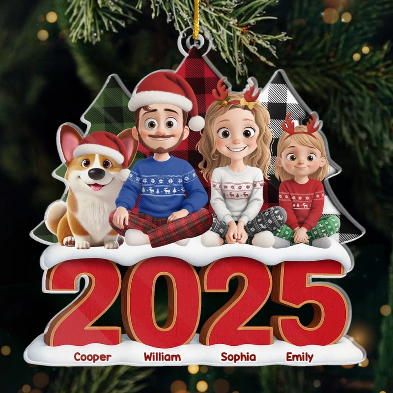 Custom Acrylic Ornament - Personalized Christmas Birthday Gifts For Family, Dog Cat Lovers - Sweet Family Moments
