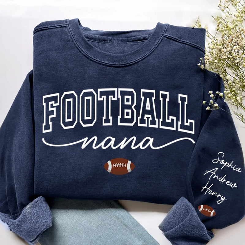 Custom Unisex Sweatshirt, Hoodie With Design On Sleeve - Personalized Birthday Sport Gifts For Mom, Grandma, Sports Fans, Sports Lovers - Generations United In Every Game