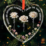 Custom Heart Glass Ornament - Personalized Best Friend Christmas Birthday Gifts For Women, Besties, Sisters, BFF - Bloom Where We Belong