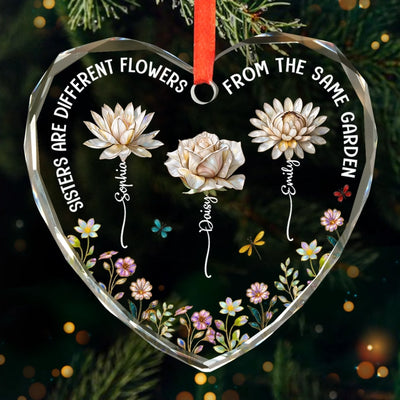 Custom Heart Glass Ornament - Personalized Best Friend Christmas Birthday Gifts For Women, Besties, Sisters, BFF - Bloom Where We Belong