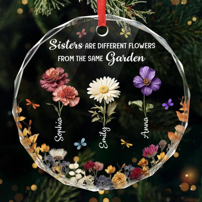 Custom Circle Glass Ornament - Personalized Best Friend Birthday Gifts For Women, Besties, Sisters, BFF - Together Since Day One