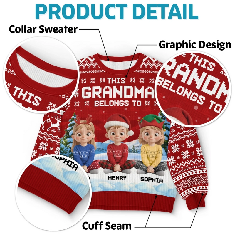 Custom Unisex Ugly Sweatshirt - Personalized Christmas Birthday Gifts For Mom, Grandma - Joyful Hearts Gather This Christmas