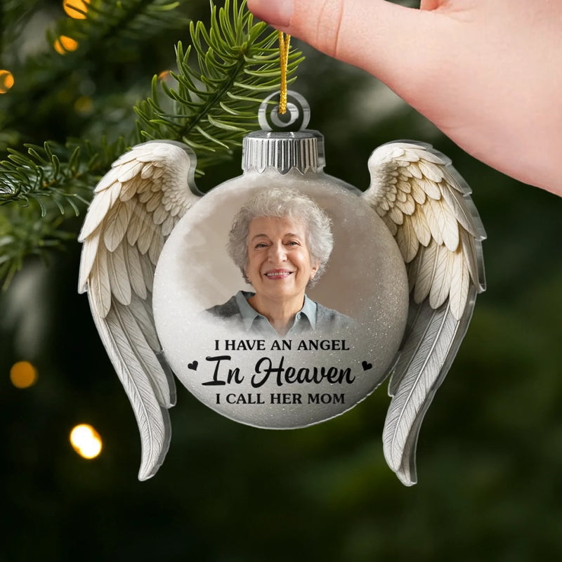 Custom Photo Acrylic Ornament - Personalized Christmas Memorial Sympathy Gifts For Loss Of Mom, Dad - Love And Light Beyond The Years