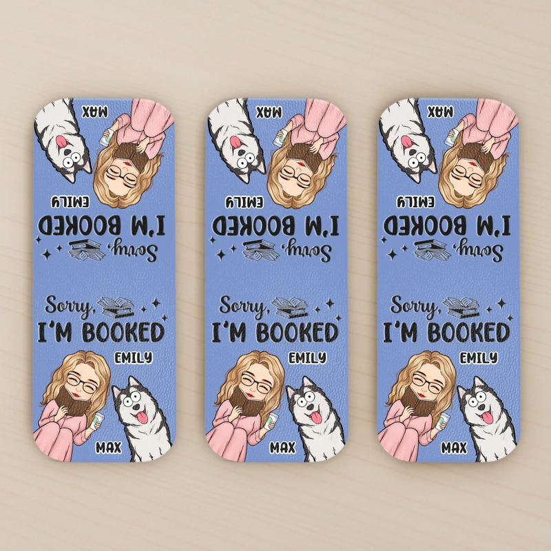 Custom Leather Magnetic Bookmark - Personalized  Bookish Gifts For Book Lovers, Bookworms, Dog Dad And Mom - Paws Off My Page
