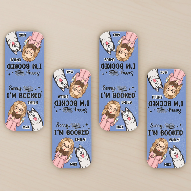 Custom Leather Magnetic Bookmark - Personalized  Bookish Gifts For Book Lovers, Bookworms, Dog Dad And Mom - Paws Off My Page