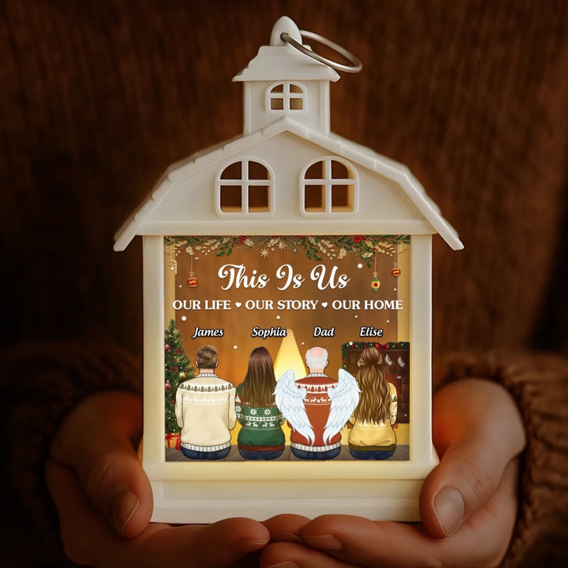 Custom LED House Lantern Light - Personalized Christmas Birthday Gifts For Mom, Dad, Brother, Sister, Kids - Always In Our Hearts And Thoughts