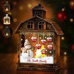 Custom Name Christmas Snowman Family Gifts - Personalized LED House Lantern Light
