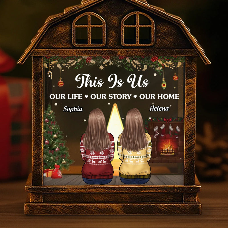 Custom LED House Lantern Light - Personalized Christmas Birthday Gifts For Mom, Dad, Brother, Sister, Kids - Always In Our Hearts And Thoughts