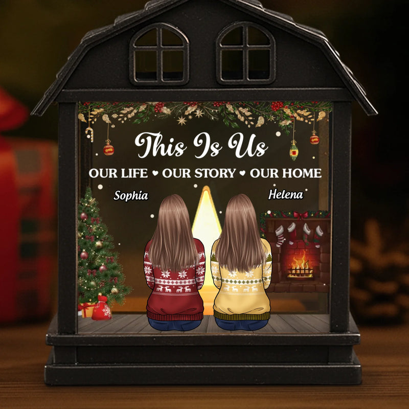 Custom LED House Lantern Light - Personalized Christmas Birthday Gifts For Mom, Dad, Brother, Sister, Kids - Always In Our Hearts And Thoughts
