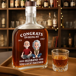 Custom Whiskey Bottle - Personalized Anniversary Wedding Gifts For Husband And Wife, Him And Her - Till The Last Drop