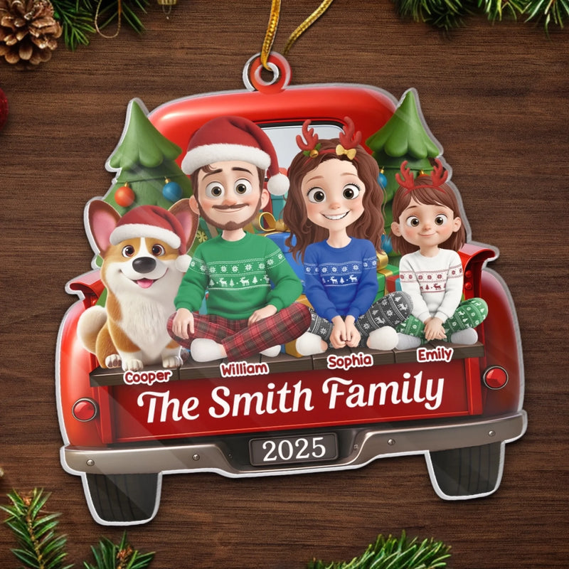 Custom Acrylic Ornament - Personalized Christmas Birthday Gifts For Family, Dog Cat Lovers - All Roads Lead To Family