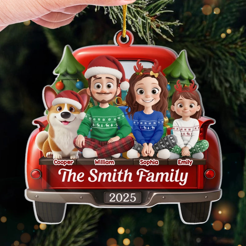 Custom Acrylic Ornament - Personalized Christmas Birthday Gifts For Family, Dog Cat Lovers - All Roads Lead To Family