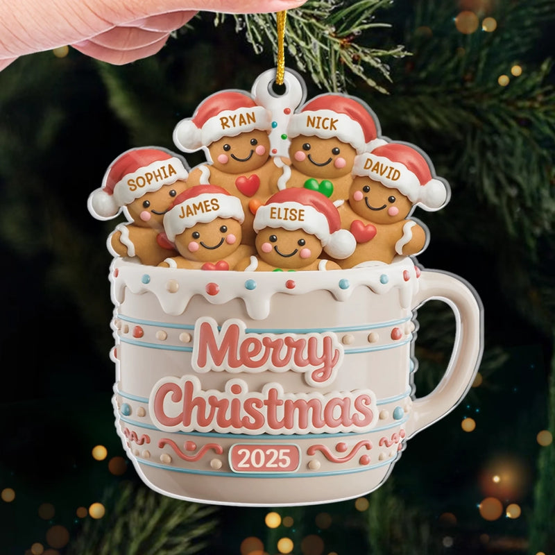 Custom Acrylic Ornament - Personalized Christmas Birthday Gifts For Mom, Dad, Brother, Sister, Kids - Cookie Crew Forever