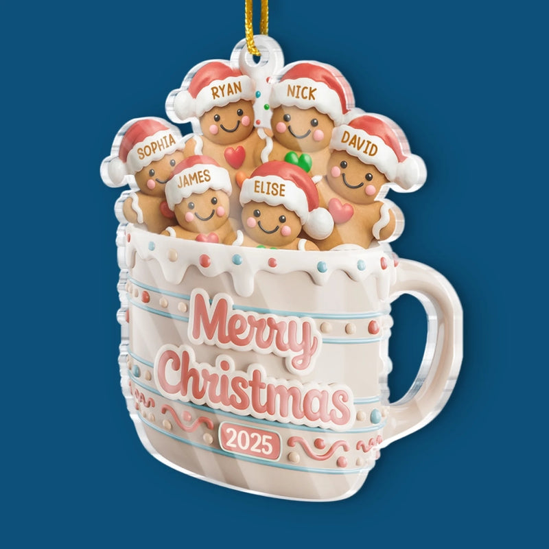 Custom Acrylic Ornament - Personalized Christmas Birthday Gifts For Mom, Dad, Brother, Sister, Kids - Cookie Crew Forever