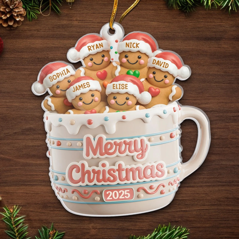 Custom Acrylic Ornament - Personalized Christmas Birthday Gifts For Mom, Dad, Brother, Sister, Kids - Cookie Crew Forever