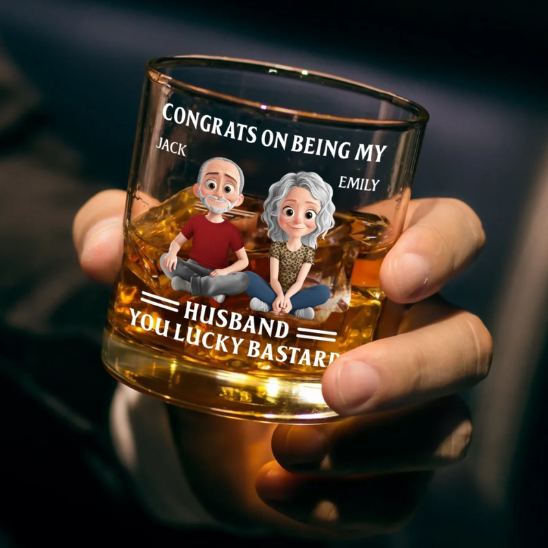 Custom Whiskey Glass - Personalized Anniversary Wedding Gifts For Husband And Wife, Him And Her - Our Forever Journey