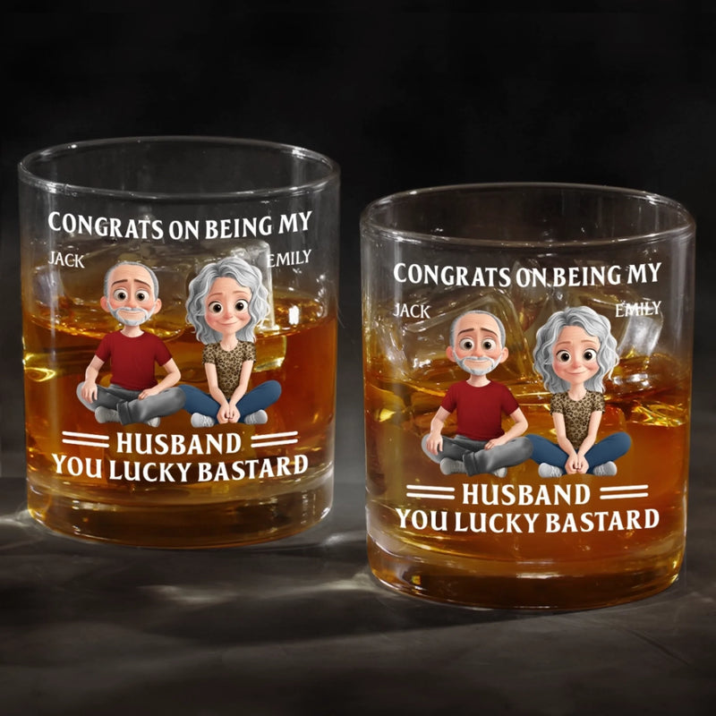 Custom Whiskey Glass - Personalized Anniversary Wedding Gifts For Husband And Wife, Him And Her - Our Forever Journey