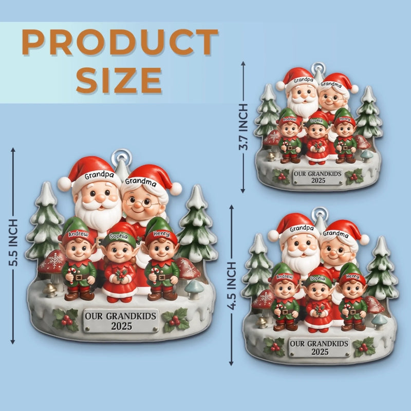 Custom Acrylic Ornament - Personalized Christmas Birthday Gifts For Grandpa, Grandma - Smiles Shine Bright Waiting For Santa