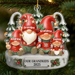 Custom Gnome Acrylic Ornament - Personalized Christmas Birthday Gifts For Grandpa, Grandma - Holiday Magic Grows With Every Gnome