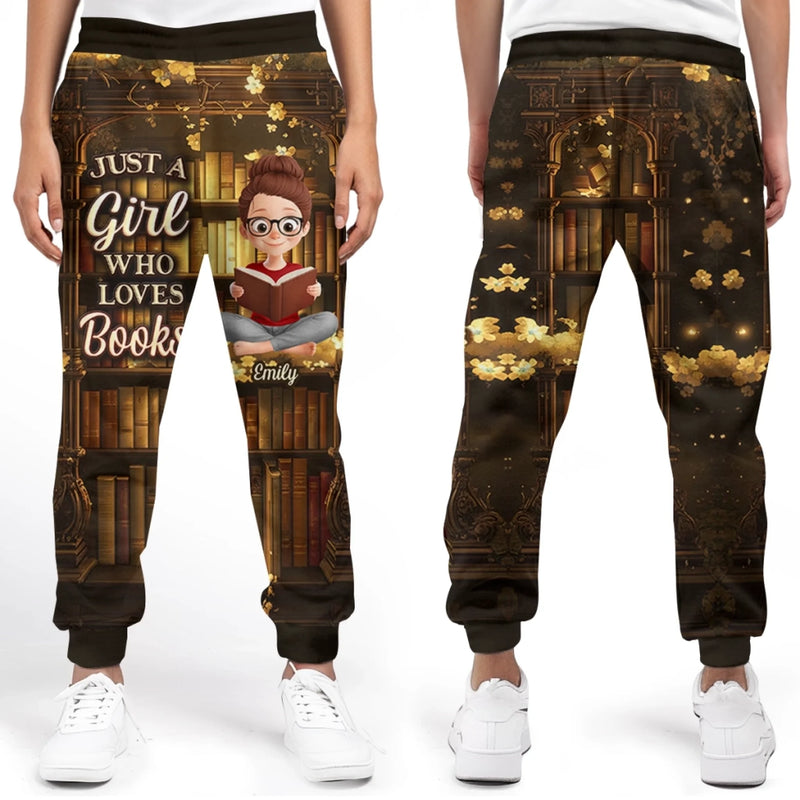 Custom Unisex Sweatpants - Personalized Bookish Gifts For Book Lovers, Bookworms, Readers - Just A Girl And Her Books