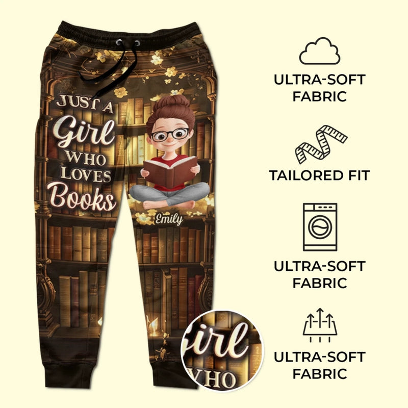 Custom Unisex Sweatpants - Personalized Bookish Gifts For Book Lovers, Bookworms, Readers - Just A Girl And Her Books