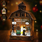 Custom LED House Lantern Light - Personalized Pet Christmas Memorial Sympathy Gifts For Dogs - Love Stays In Every Paw Print
