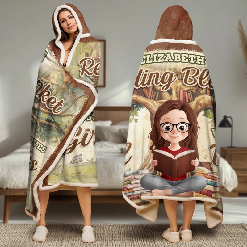 Custom Snuggle Blanket, Hoodie Blanket - Personalized Bookish Gifts For Book Lovers, Bookworms, Readers - My Reading Sanctuary