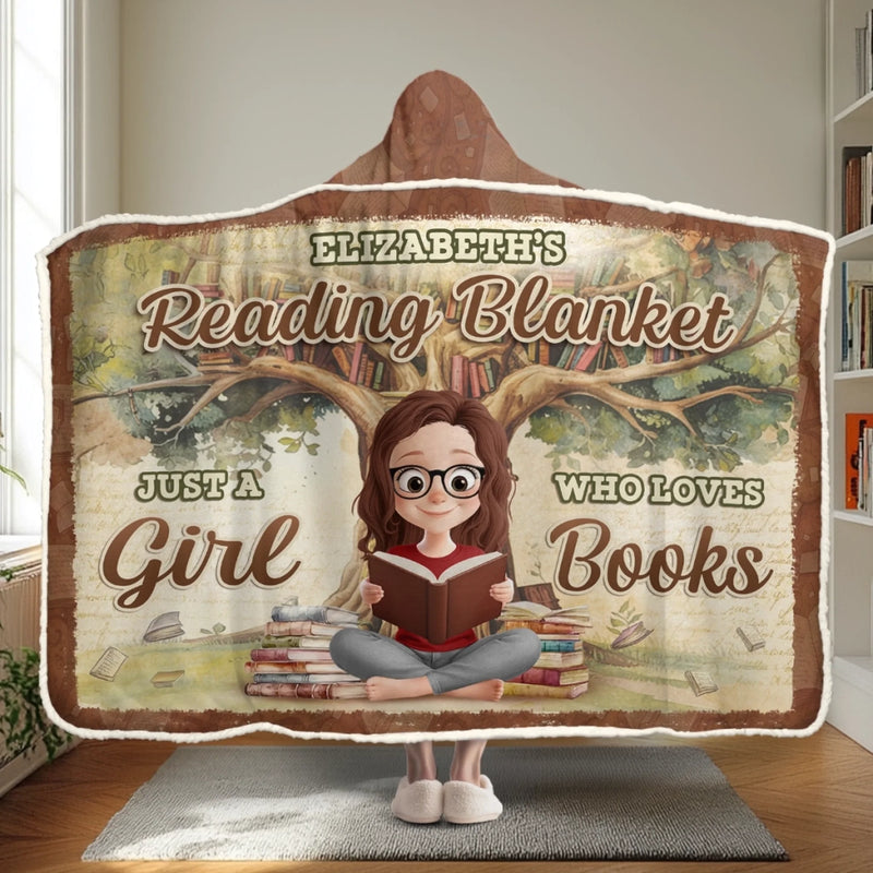 Custom Snuggle Blanket, Hoodie Blanket - Personalized Bookish Gifts For Book Lovers, Bookworms, Readers - My Reading Sanctuary