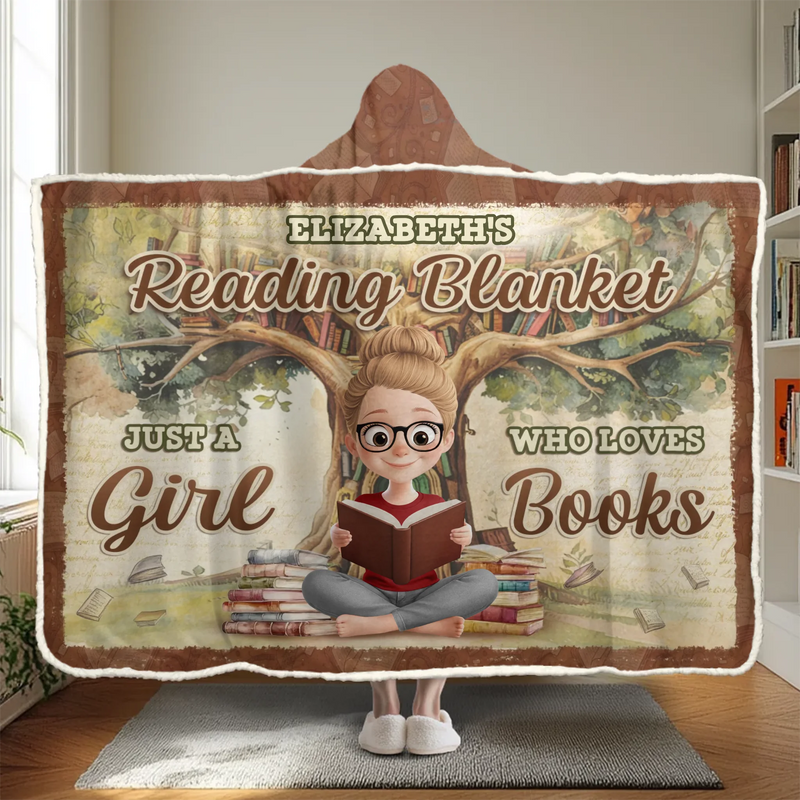 Custom Snuggle Blanket, Hoodie Blanket - Personalized Bookish Gifts For Book Lovers, Bookworms, Readers - My Reading Sanctuary