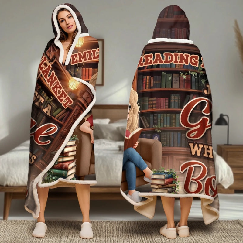 Custom Snuggle Blanket, Hoodie Blanket - Personalized Bookish Gifts For Book Lovers, Bookworms, Readers - Book Blanket Dreams