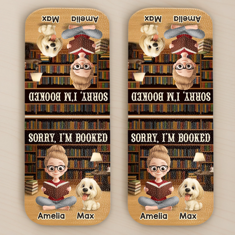 Custom Leather Magnetic Bookmark - Personalized  Bookish Gifts For Book Lovers, Bookworms, Dog Cat Lovers - Stories With Paws