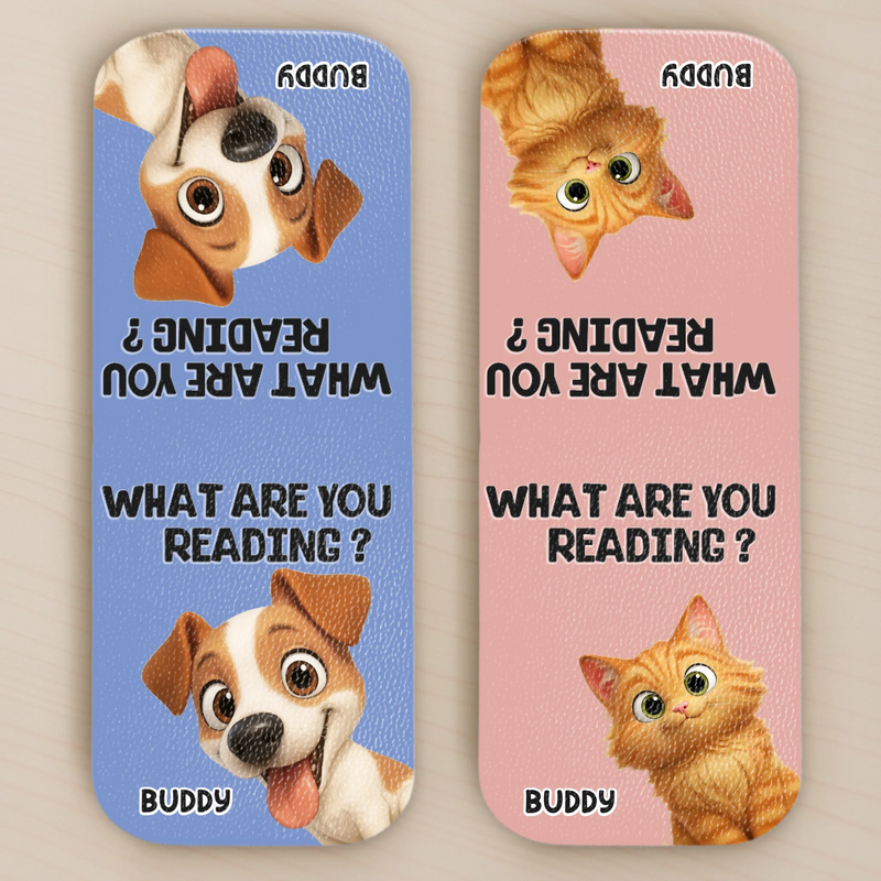Custom Leather Magnetic Bookmark - Personalized  Bookish Gifts For Book Lovers, Bookworms, Dog Cat Lovers, Dog Dad And Mom, Cat Owners - Stay Pawsitive, Keep Reading